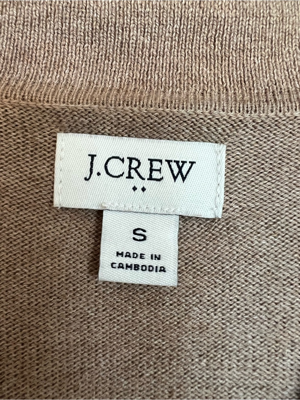 J. Crew cotton tan sweater polo Size S Classic Minimalist Collared sweater Work - Picture 6 of 8